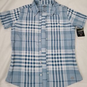 Dickies Blue and White Plaid Shirt